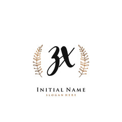 ZX Initial handwriting logo vector	