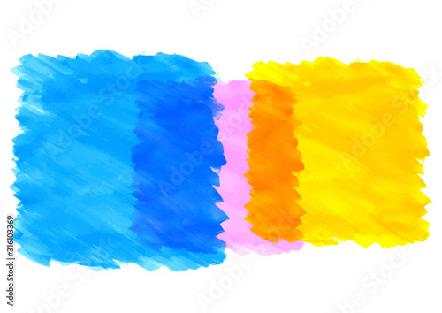 青ピンク黄色のカラフルポップな水彩画背景テクスチャ Wall Mural Rrice