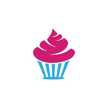 Cup cake logo vector icon