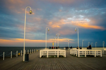 Fototapeta premium Sunset in Sopot near Gdansk Poland