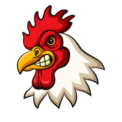 Obraz premium Chicken rooster head mascot design