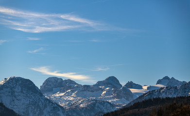 Fototapeta na wymiar Der Dachstein von Altaussee gesehen, Salzkammergut, Österreich