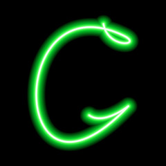 Naklejka premium neon green letter 
