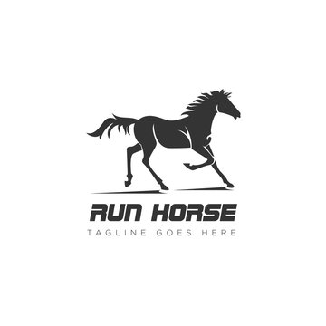 Run Horse Logo, with Running mane vector