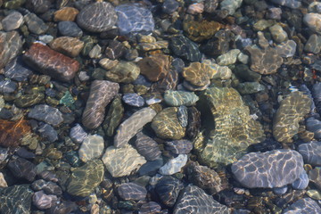 Stones at the bottom off the coast of the Black Sea