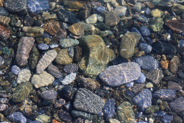 Stones at the bottom off the coast of the Black Sea