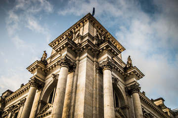 Detail of the Reichstag in Berlin