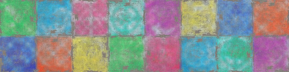 Colored tile wall background texture close up