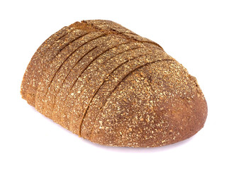sliced of rye bread, isolated on a white background