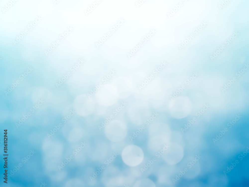 Sticker abstract blue sky background with blur bokeh light effect.blue bokeh background.