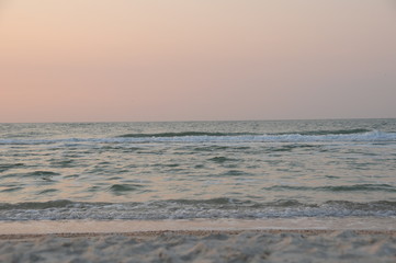 Vacation on sea with waves and seagulls