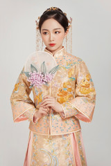 Fototapeta premium Cute asian girl in romantic costume