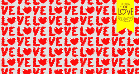 Love seamless pattern with hearts