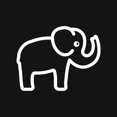 Elephant icon, vector logo line art illustration