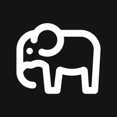 Elephant icon, vector logo line art illustration