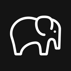 Elephant icon, vector logo line art illustration