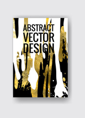 Vector Black, white and Gold Design Template illustration.