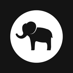 Elephant icon, vector logo line art illustration
