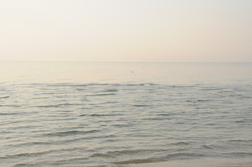 Vacation on sea with waves and seagulls