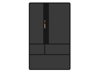 冷蔵庫黒・単体イラスト