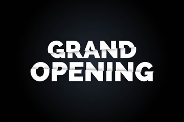 Black grand opening realistic design background, web banner design, discount card, promotion, flyer layout, ad, advertisement, printing media.