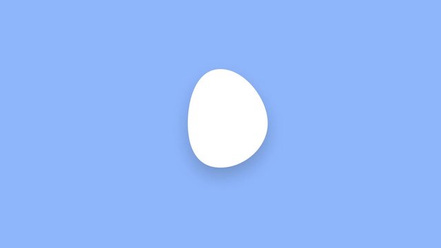 simple intro shape animation, white circle shape with wiggle effect and drop shadow seamless slow moving on light blue pastel background
