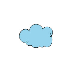 Cloud. Children's doodle drawing. Isolated vector object on a white background.