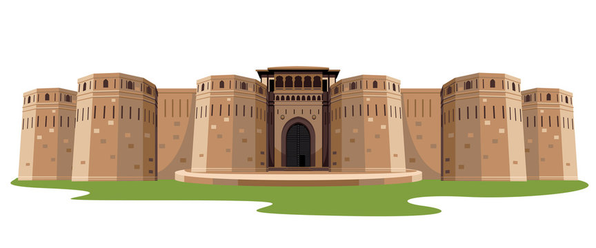 indian fort isolated vector