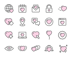 set of heart icons, love, valentine, relaationship, romance