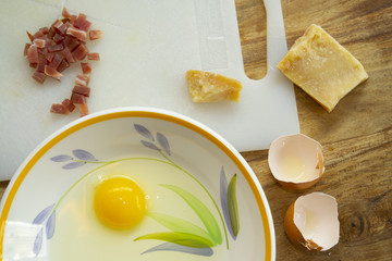 ingredients for carbonara pasta
