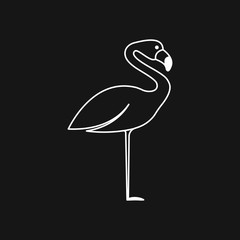 Obraz premium Flamingo icon, minimalistic vector illustration, symbol of bird