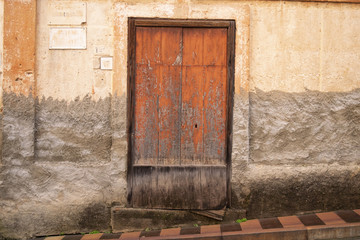peeling and old wall and doorway