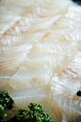 Sashimi, fresh raw fish dish 