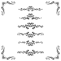 File of Classic ornament frame, vintage border set Premium Vector.