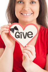 Give with the heart, corporate fundraising message