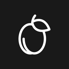 Fruit icons, vector symbol of food signs