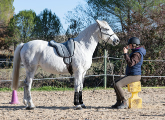 riding girl and horse
