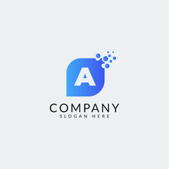 Dots Letter A Logo. A Letter Design Vector with Dots.