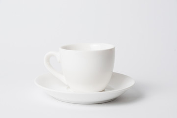 White espresso coffee cup isolated on white background