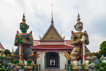 Fototapeta na wymiar Two Statue Giant in Wat Arun, Bangkok, Thailand