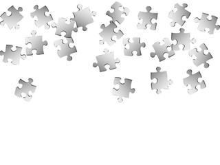 Game teaser jigsaw puzzle metallic silver parts 