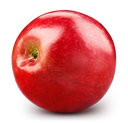 Red apple, isolated on white background. Apple fruit clipping path.