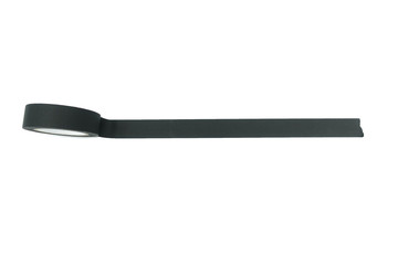 Isolated black paper tape sticking to the background on white background with copy space.