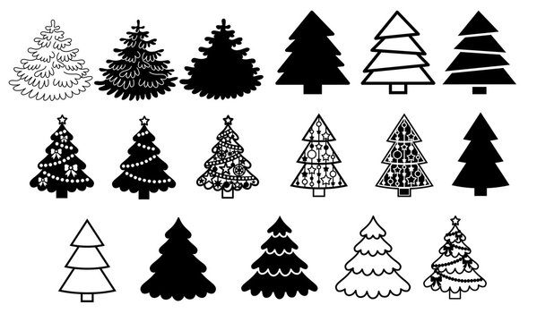 Christmas Tree, Christmas Decorations, Christmas Stencil Tree, Clip Art, Laser Cutting Template