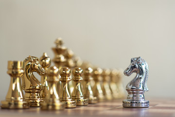 Chess board game, business competitive concept
