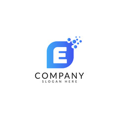 Fototapeta premium Dots Letter E Logo. E Letter Design Vector with Dots.