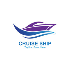 Cruise Ship Logo Simple Template vector icon design