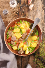 beef with vegetable and broth- traditional beef soup