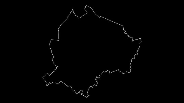 Belfast Northern Ireland district map outline animation