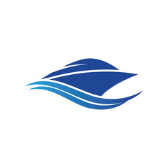 Cruise Ship Logo Simple Template vector icon design